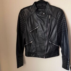 Zara Women's Black Leather Jacket
100% calf skin leather. 
Free shipping